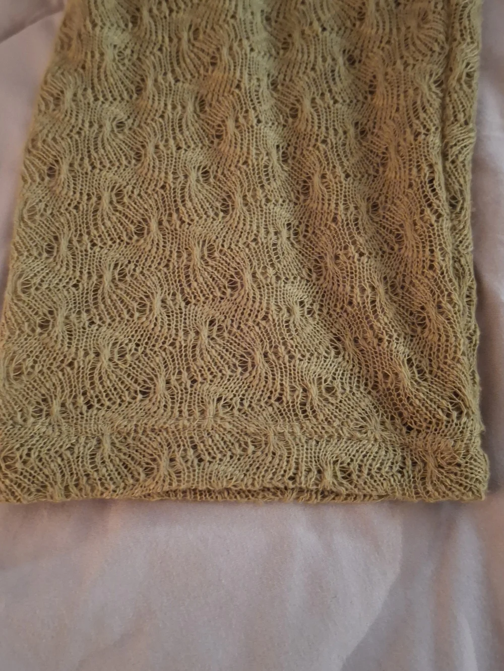 Ruby Rd. Lightweight Olive Crochet Open-Front Cardigan - Picture 3 of 6